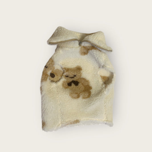 Cream Teddy Quarter Zip Fleece