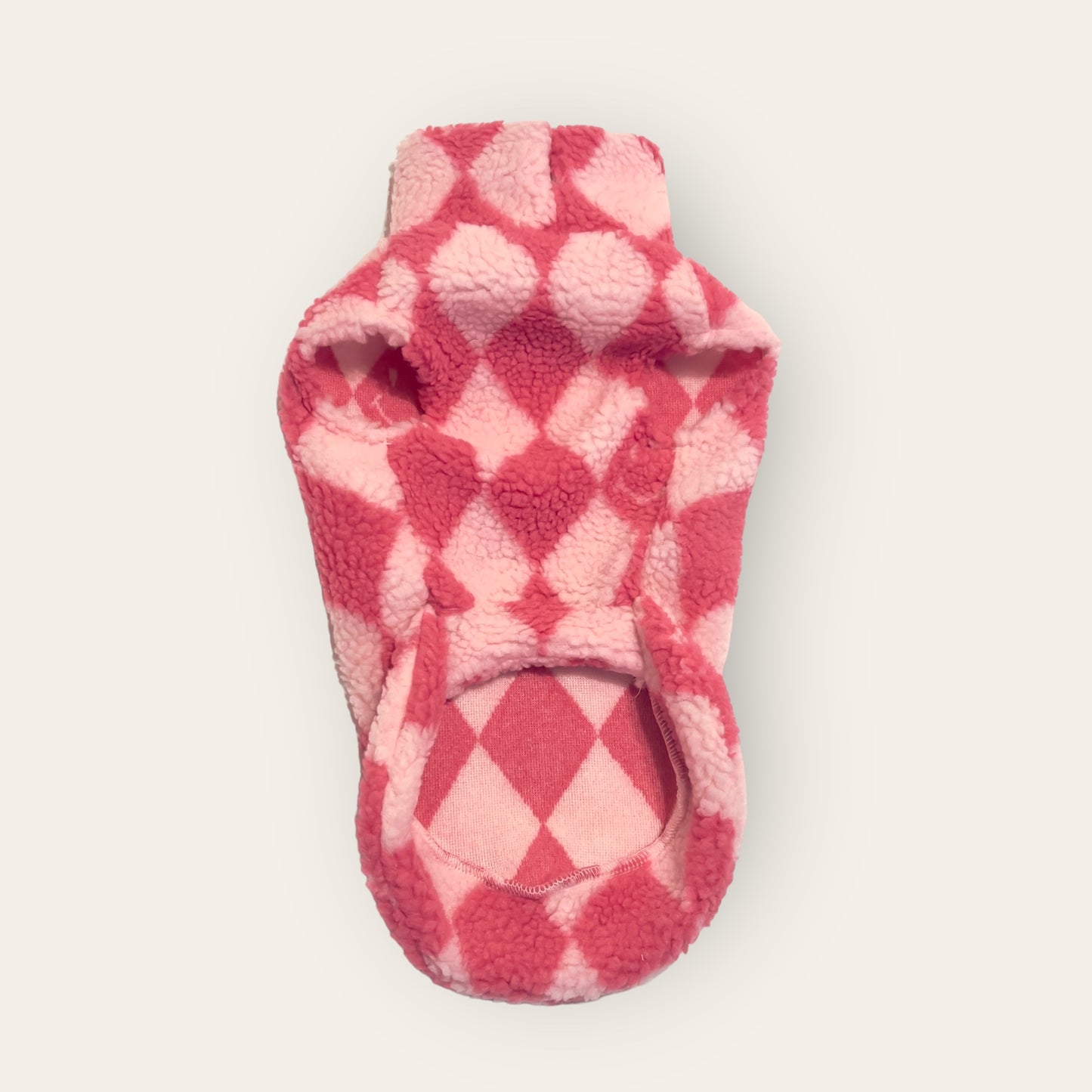 Sherpa Teddy Jumper- Pink Harlequin