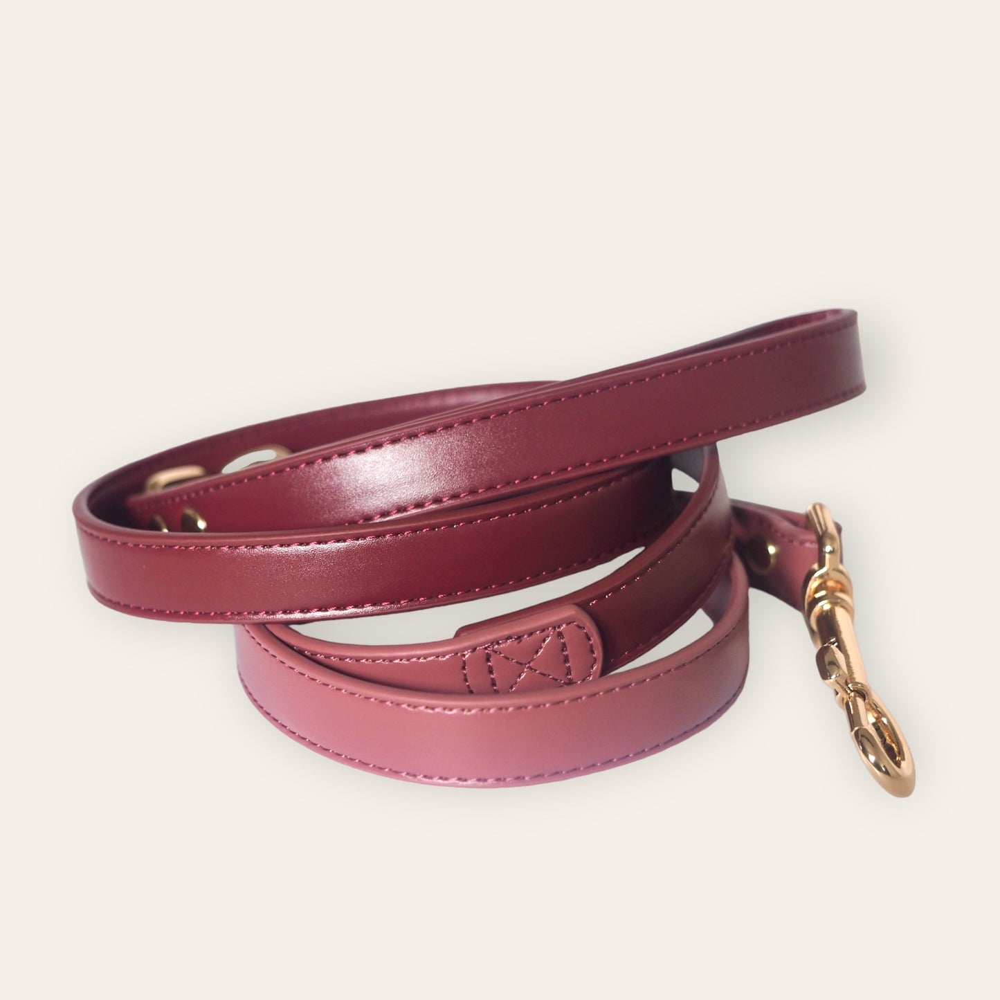 Vegan Leather Lead- Rosewood