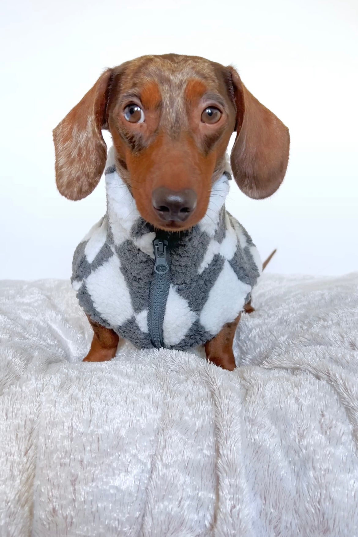 Grey Harlequin Sherpa Jacket