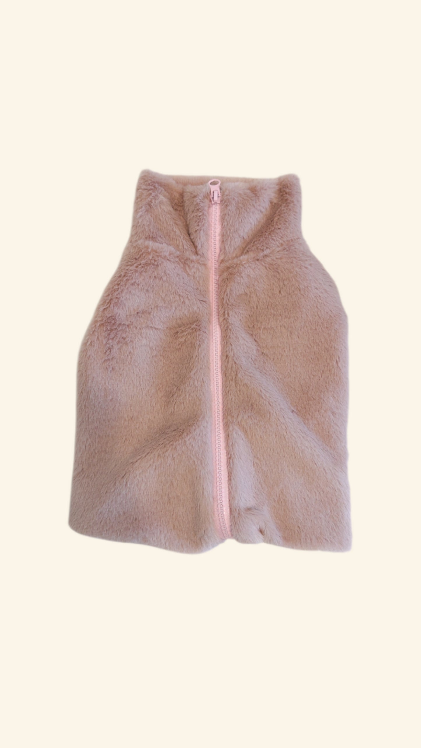 Blush Pink Faux Fur Full Zip Fleece