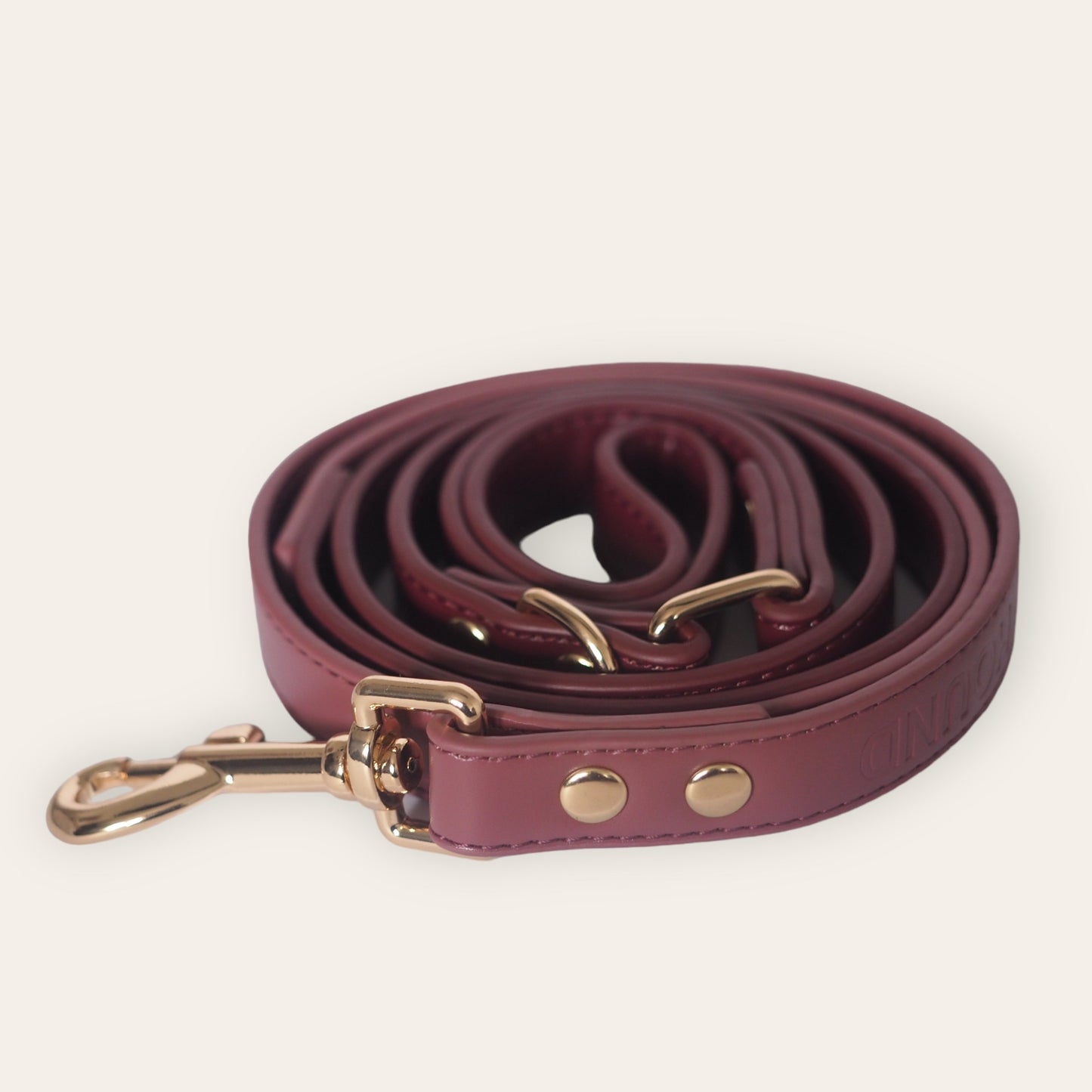 Vegan Leather Lead- Rosewood