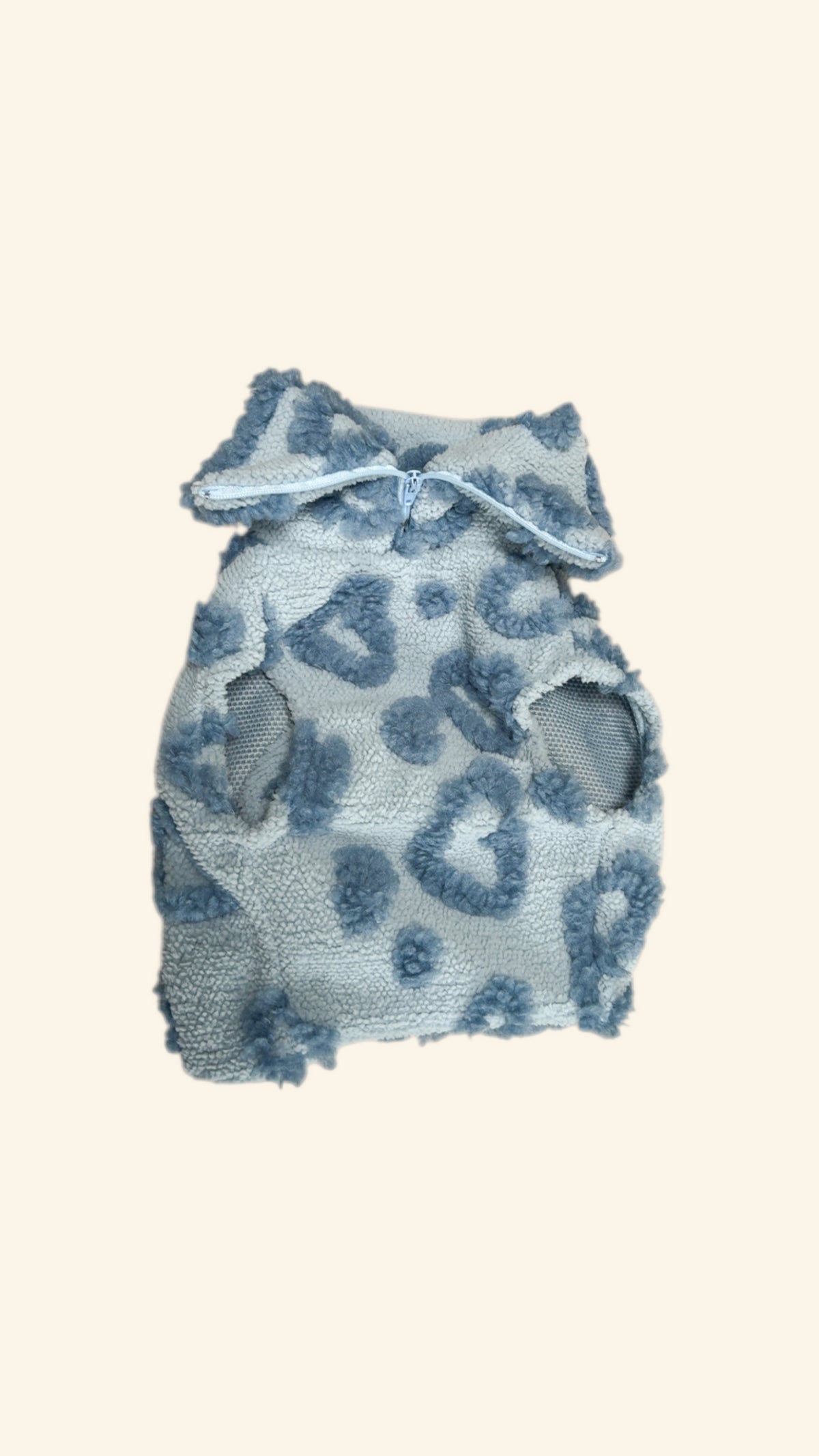Baby Blue Heart Quarter Zip Fleece