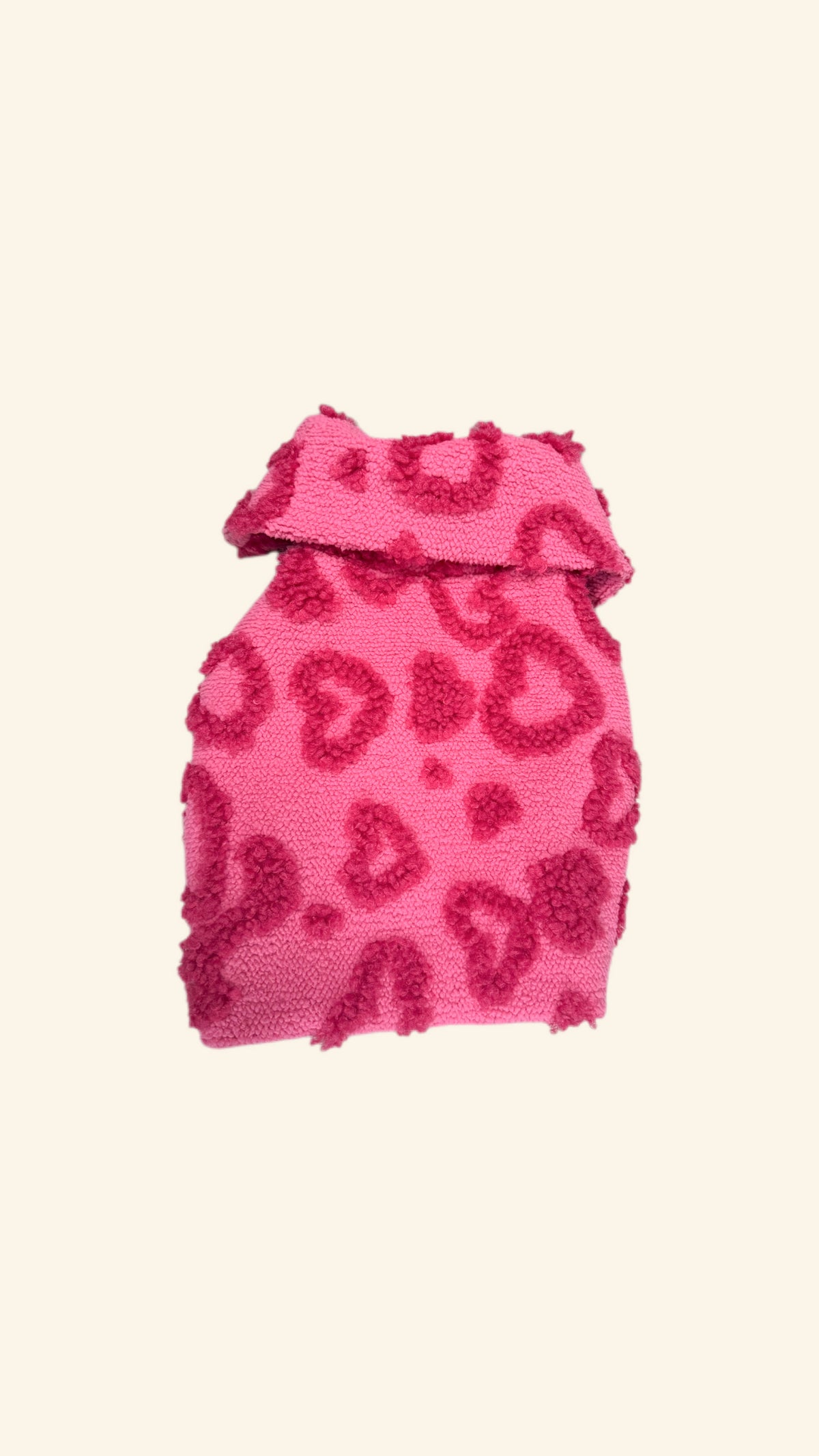 Raspberry Heart Quarter Zip Fleece