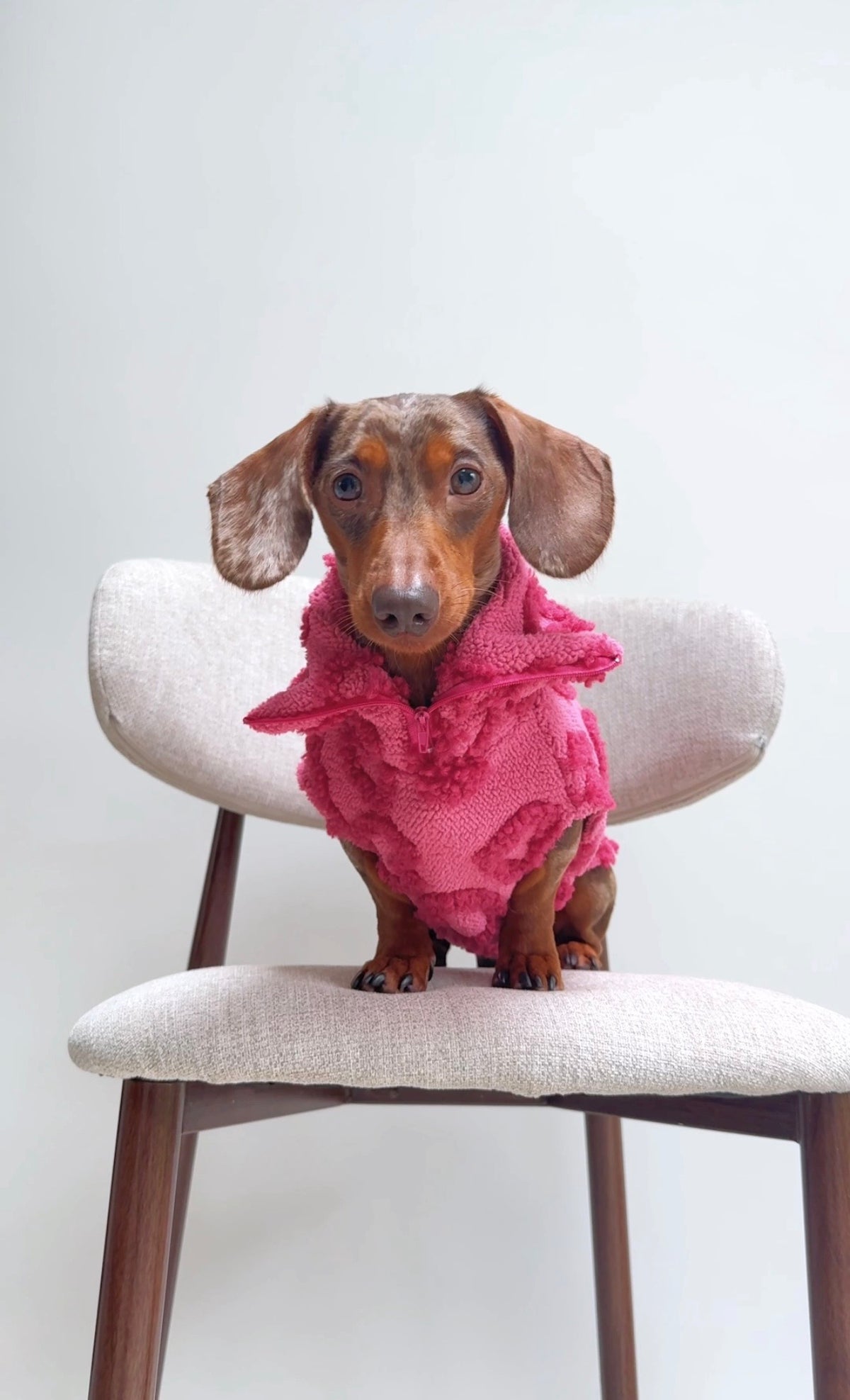Raspberry Heart Quarter Zip Fleece
