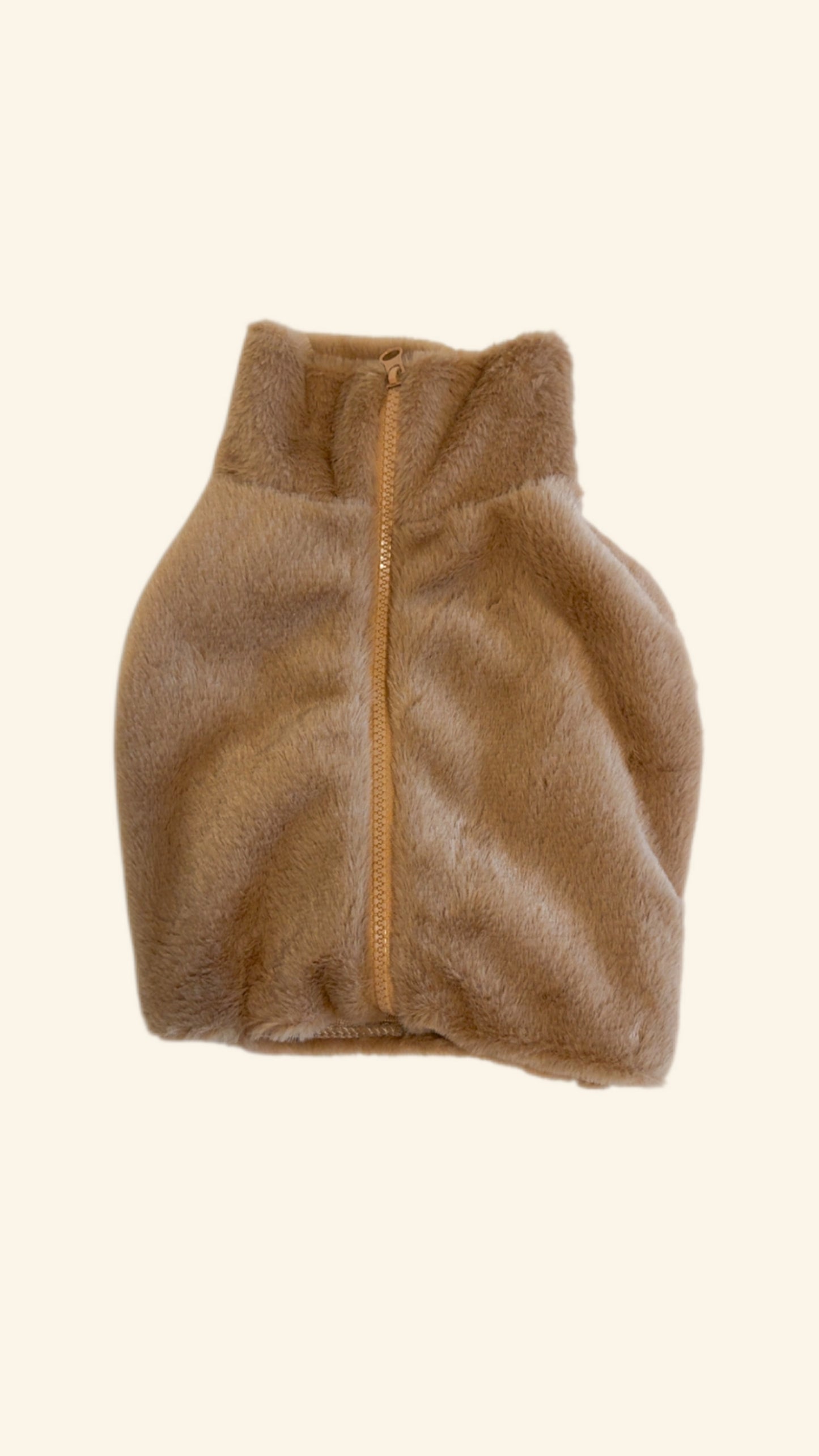 Truffle Faux Fur Full Zip Fleece