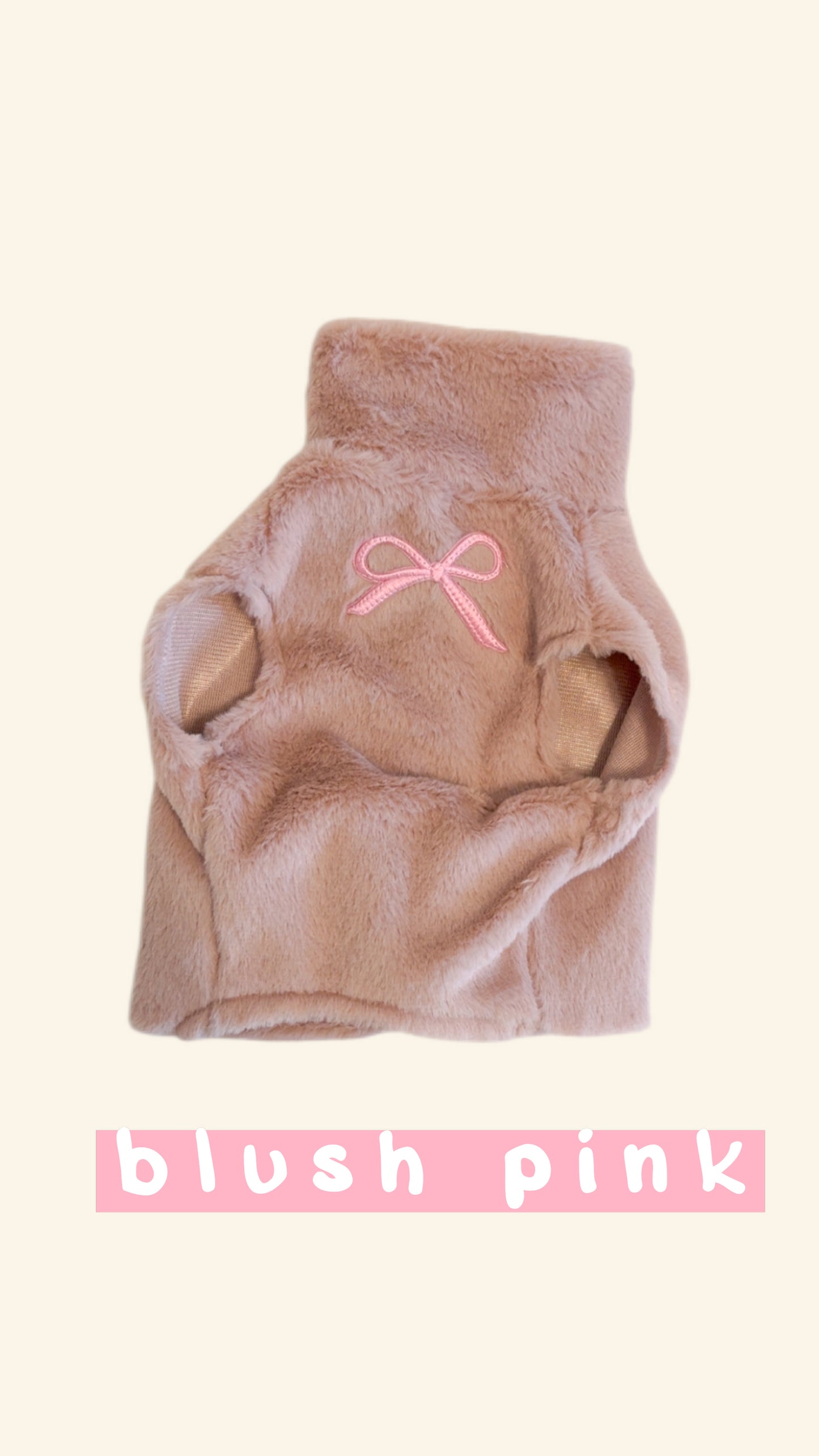 Blush Pink Faux Fur Full Zip Fleece