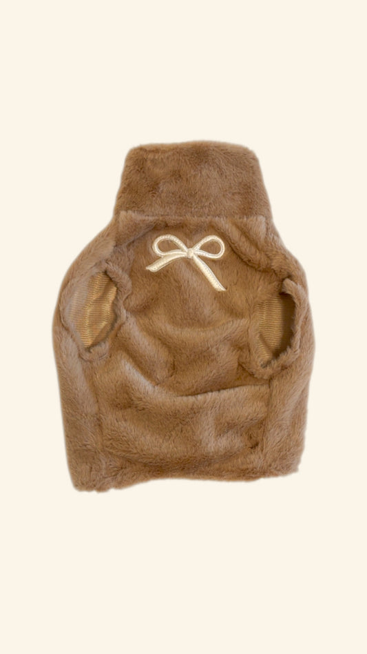 Truffle Faux Fur Full Zip Fleece