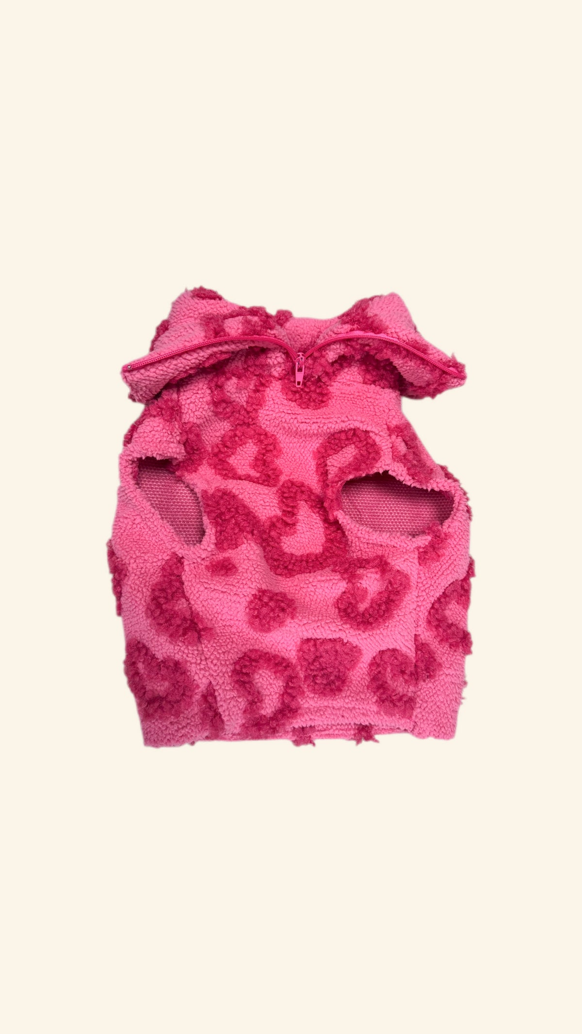Raspberry Heart Quarter Zip Fleece