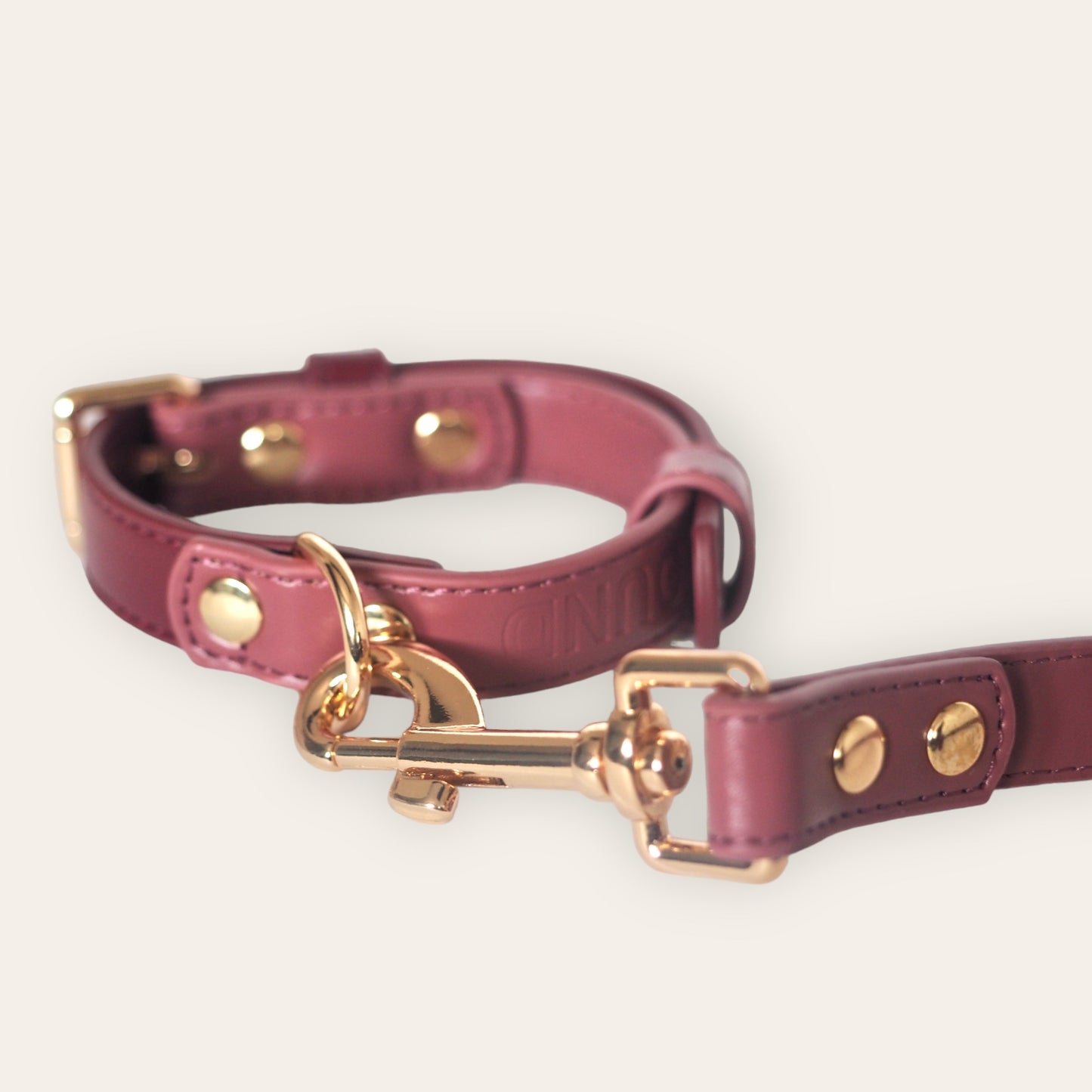 Vegan Leather Collar- Rosewood