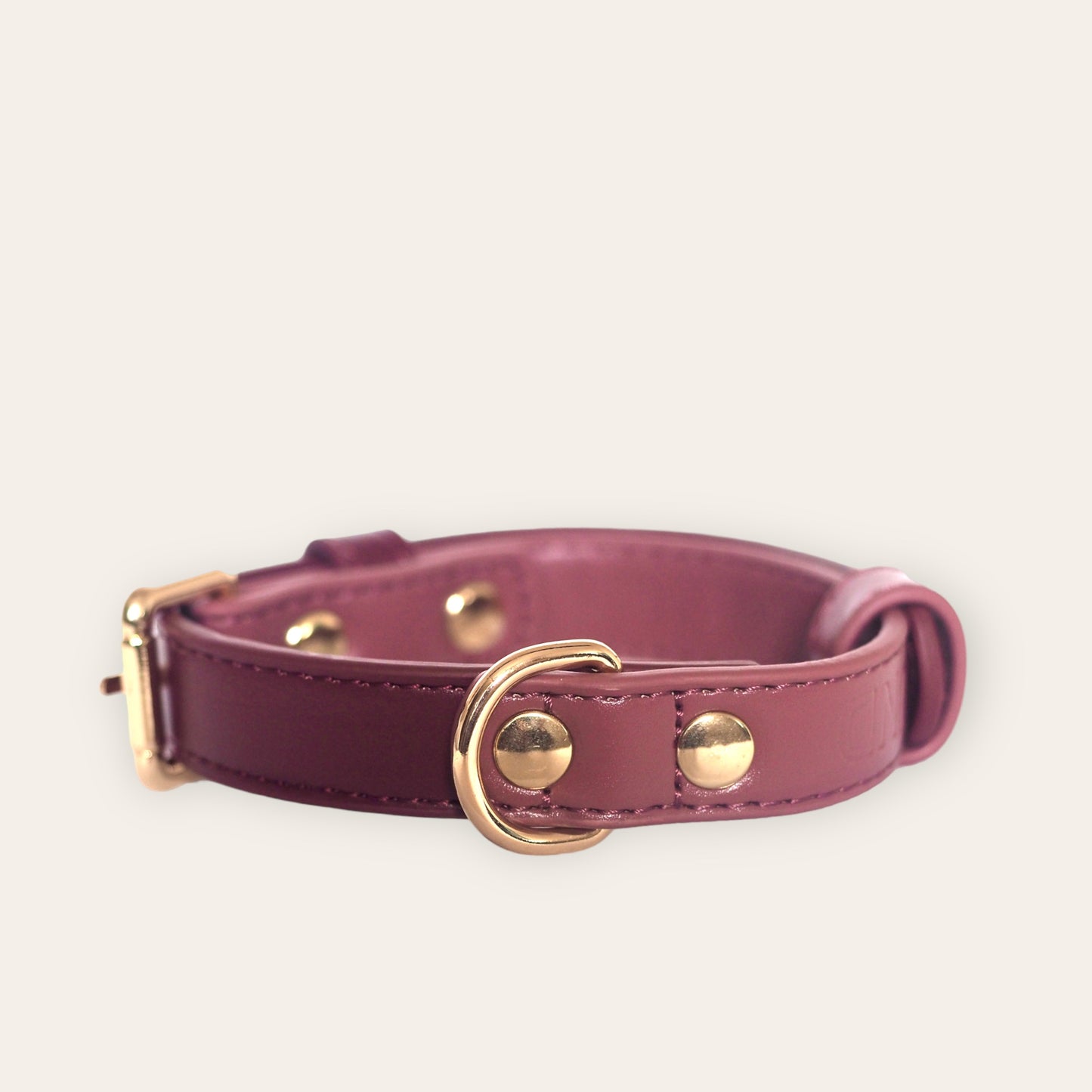 Vegan Leather Collar- Rosewood