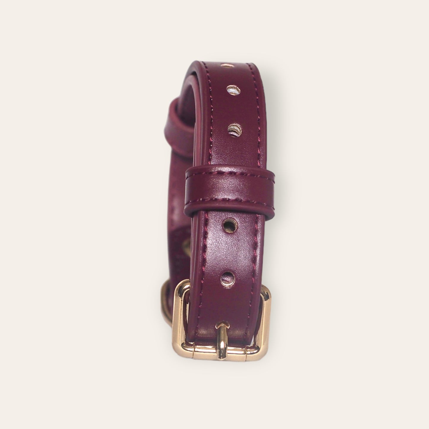 Vegan Leather Collar- Rosewood