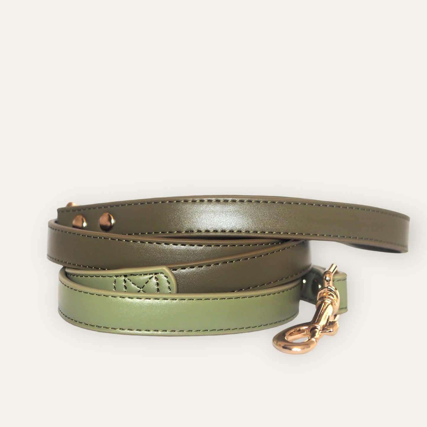 Vegan Leather Lead- Olive