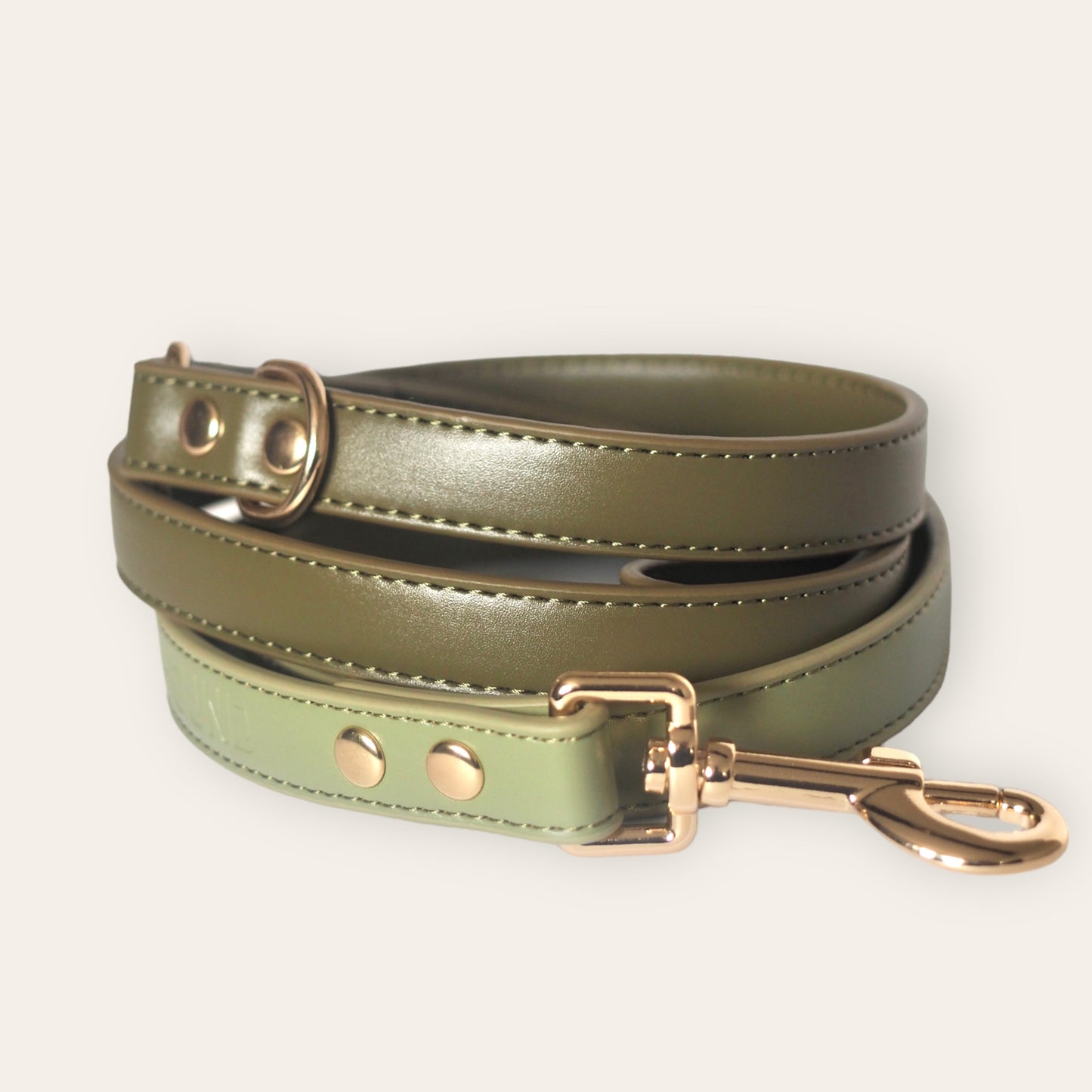 Vegan Leather Lead- Olive