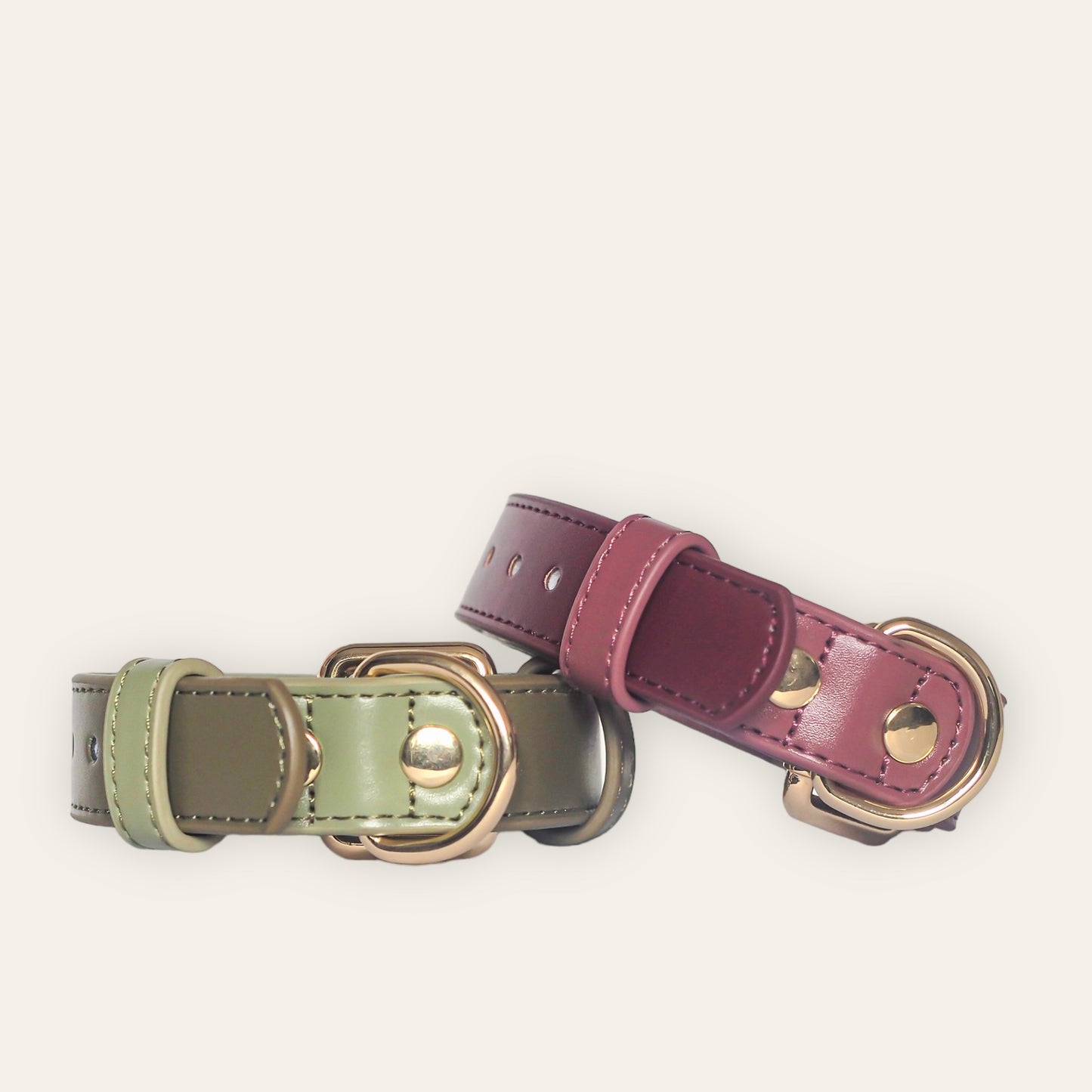 Vegan Leather Collar- Rosewood