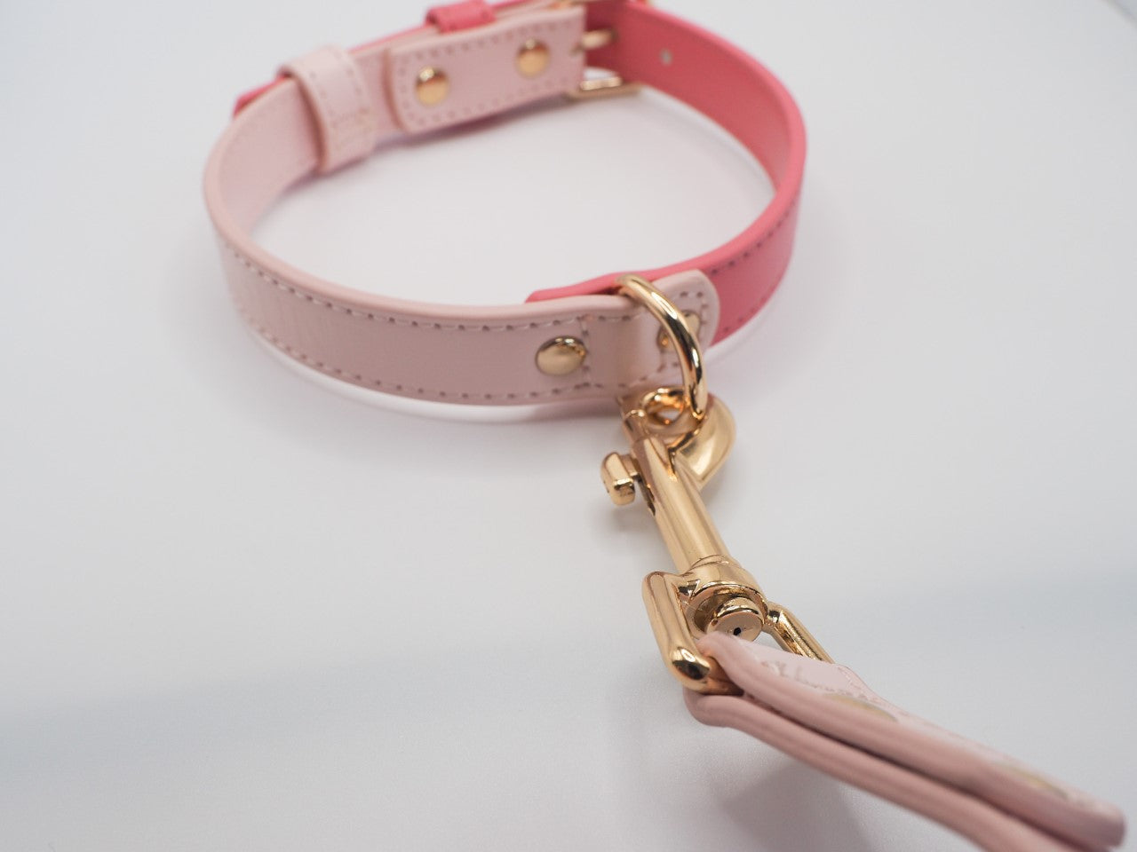 Vegan Leather Collar- Pink Lady