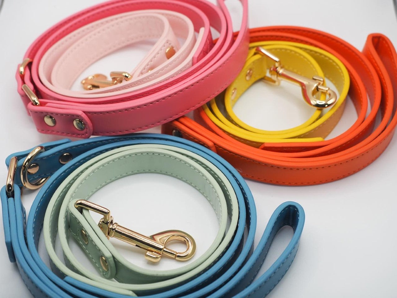 Vegan Leather Lead- Sea Foam