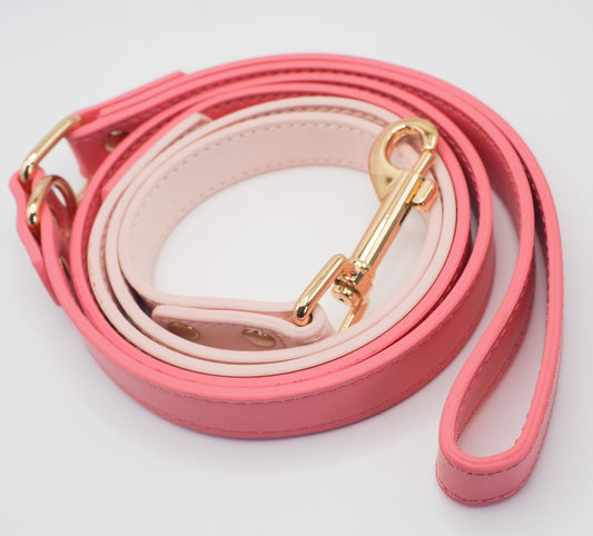 Vegan Leather Lead- Pink Lady