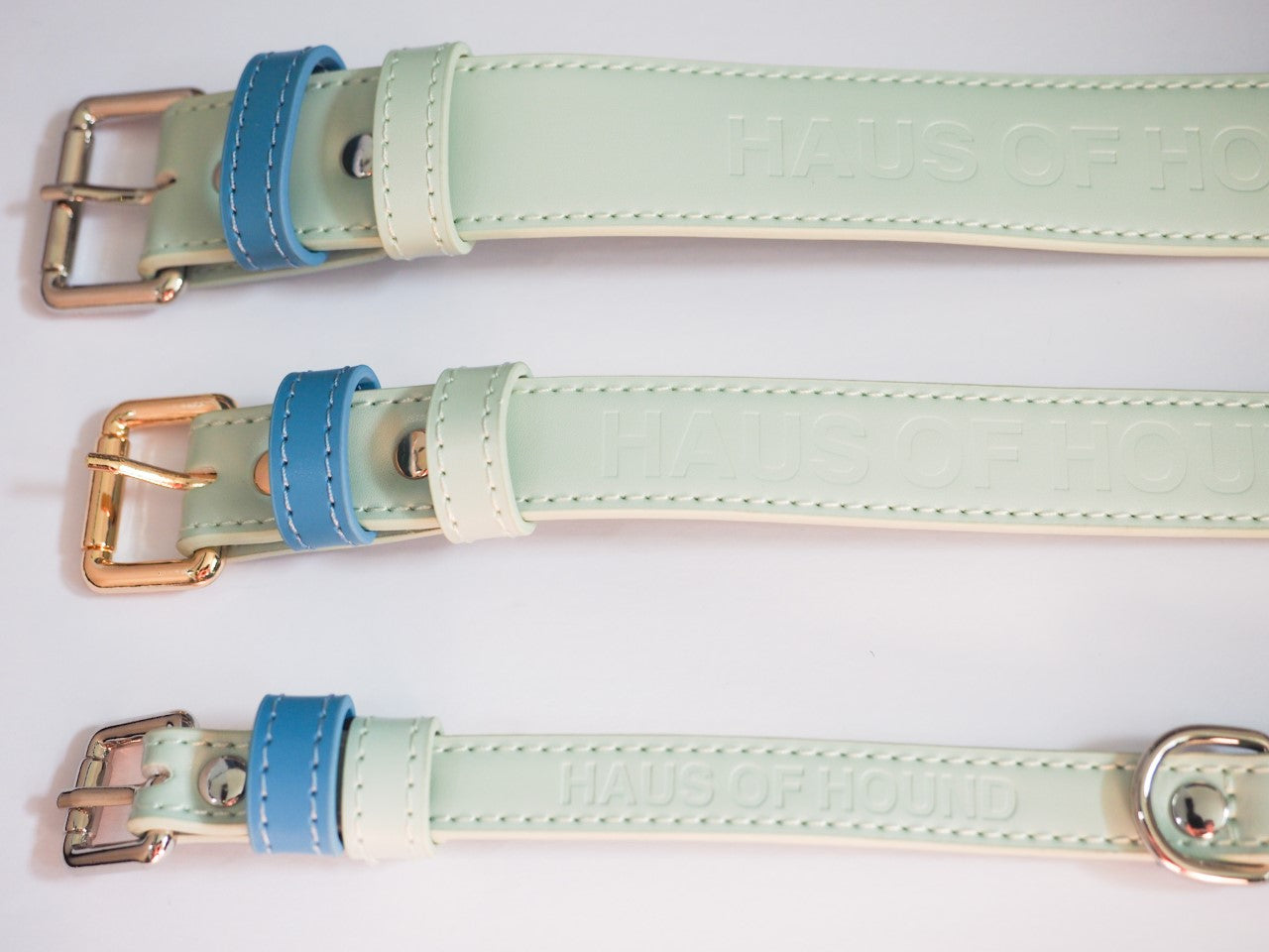 Vegan Leather Collar- Sea Foam